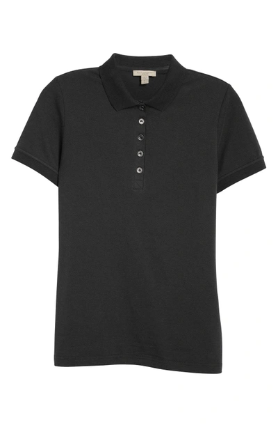 Shop Burberry Short Sleeve Polo In Black