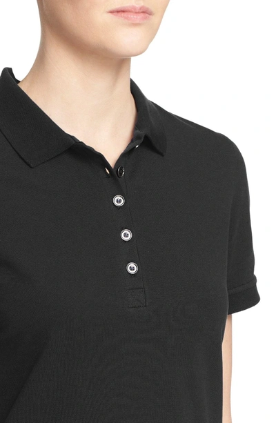Shop Burberry Short Sleeve Polo In Black