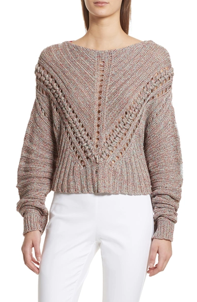 Shop Rag & Bone Roman Pointelle Ribbed Sweater In Pink