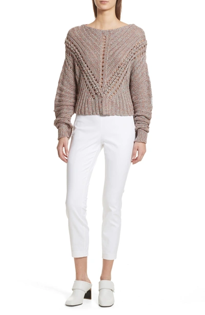 Shop Rag & Bone Roman Pointelle Ribbed Sweater In Pink