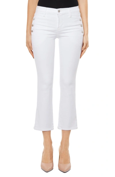 Shop J Brand Zion Crop Flare Jeans In Blanc