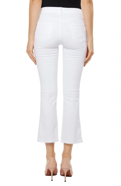 Shop J Brand Zion Crop Flare Jeans In Blanc