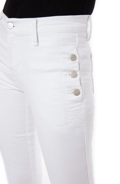 Shop J Brand Zion Crop Flare Jeans In Blanc