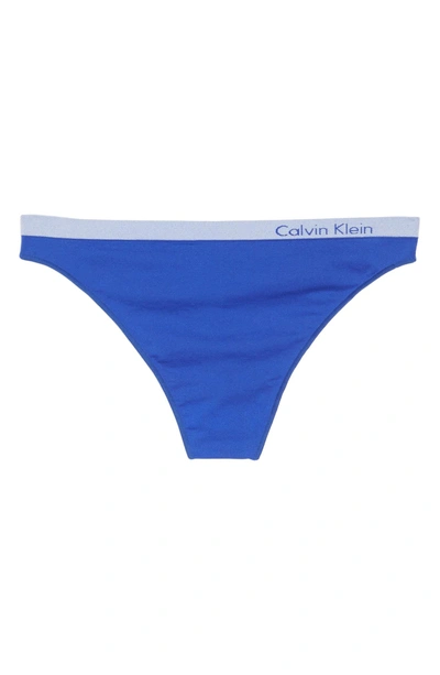 Shop Calvin Klein 'pure' Seamless Thong In Streak