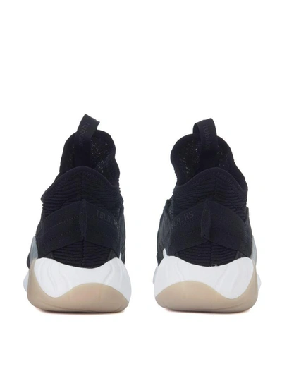 Shop Adidas Originals Tubular Rise Bicolor Fabric And Leather Sneaker In Nero