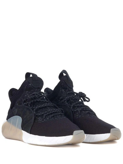 Shop Adidas Originals Tubular Rise Bicolor Fabric And Leather Sneaker In Nero