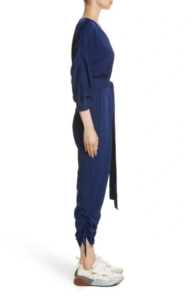Shop Stella Mccartney Drawstring Cady Jumpsuit In Sapphire Blue