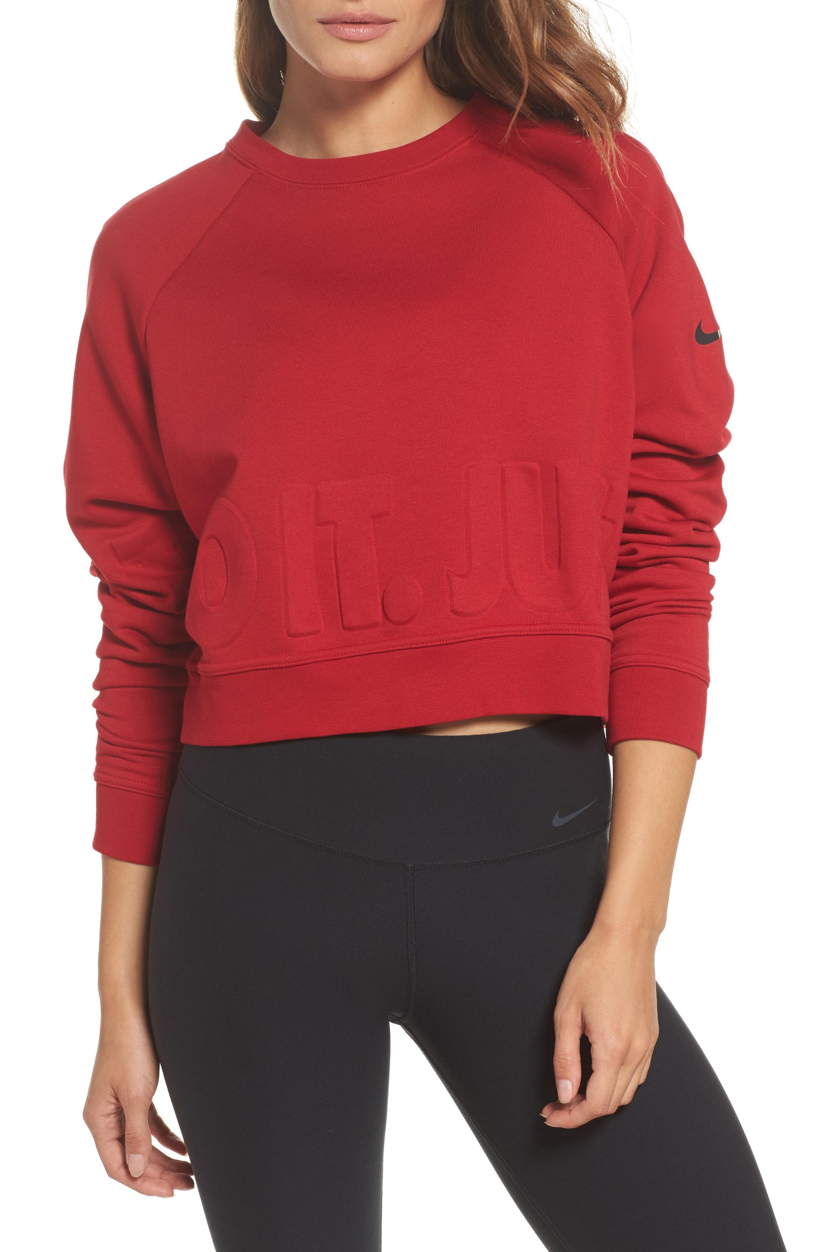 nike long sleeve crop training top