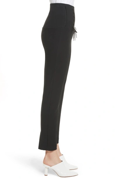 Shop Tibi Anson Tie Detail Pants In Black