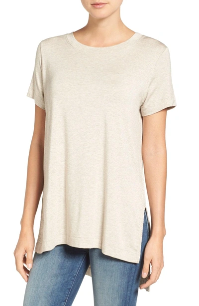 Shop Amour Vert Paola High/low Tee In Oatmeal