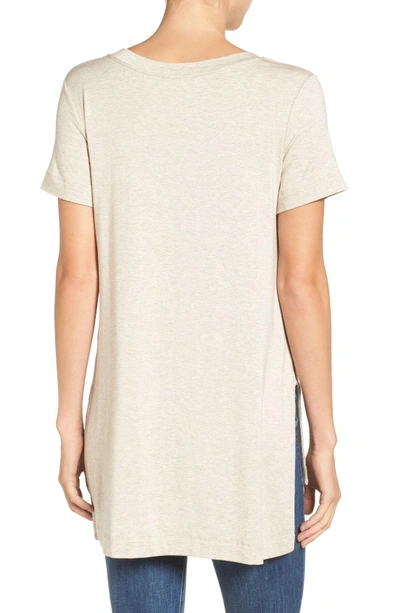 Shop Amour Vert Paola High/low Tee In Oatmeal