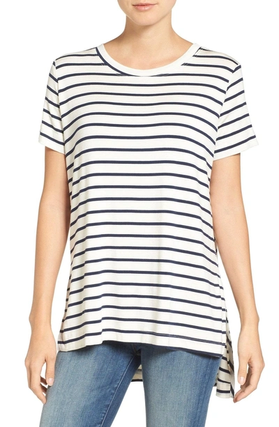 Shop Amour Vert Paola High/low Tee In Marine Stripe