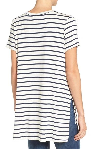 Shop Amour Vert Paola High/low Tee In Marine Stripe