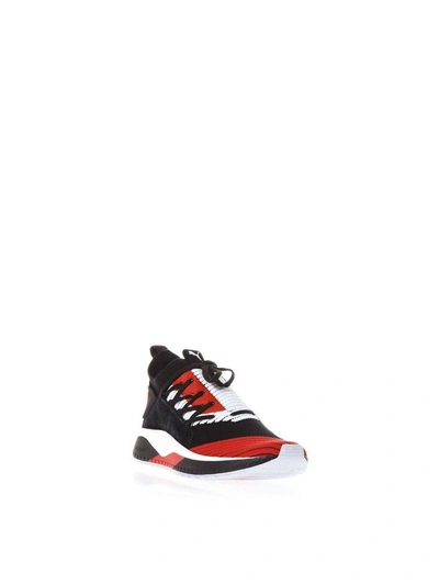 Shop Puma Tsugi Jun Black & Red Sneakers In Black-red