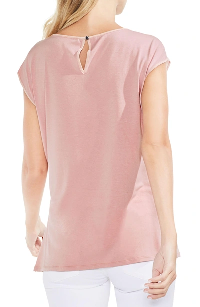 Shop Vince Camuto Tie Front Blouse In Wild Rose