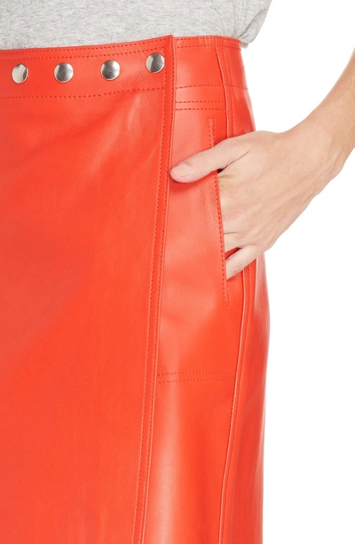 Shop Acne Studios Shirin Leather Miniskirt In Red