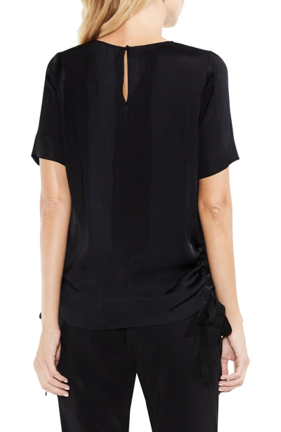 Shop Vince Camuto Side Drawstring Rumple Blouse In Rich Black