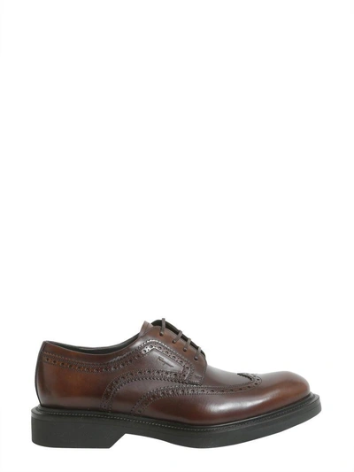 Shop Ferragamo Donegal Lace Up Shoes In Marrone