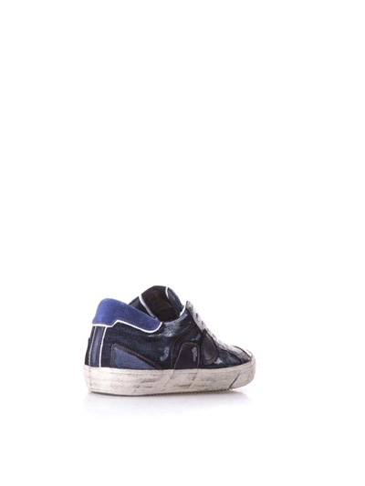 Shop Philippe Model Bercy Blu Leather Sneakers In Basic