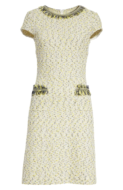 Shop St John Romee Tweed Dress In Citron Multi