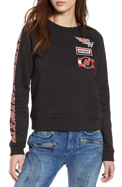 Shop Tommy Jeans X Gigi Hadid Team Sweatshirt In Black Beauty