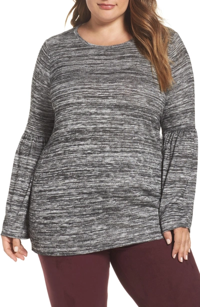 Shop Two By Vince Camuto Ruched Bell Sleeve Sweater In Grey