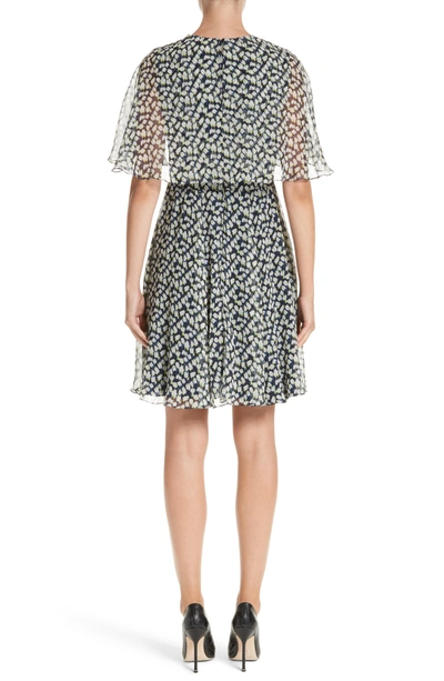 Shop Jason Wu Print Silk Chiffon Day Dress In Azure Multi