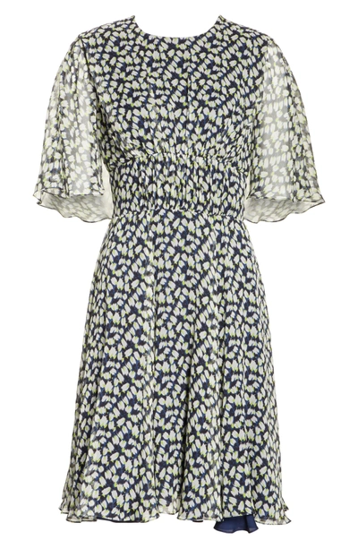 Shop Jason Wu Print Silk Chiffon Day Dress In Azure Multi