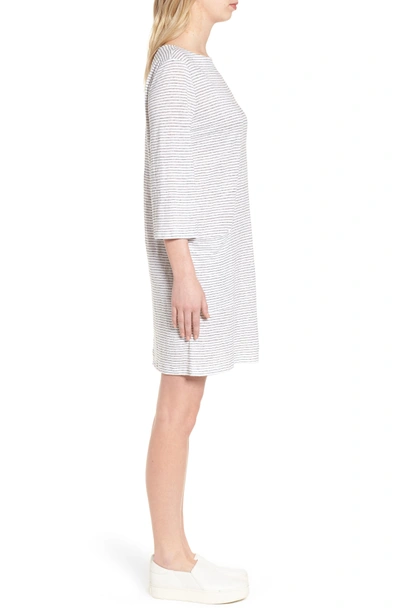 Shop Eileen Fisher Organic Linen Shift Dress In White/ Black