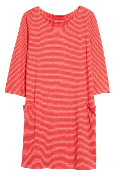Shop Eileen Fisher Organic Linen Shift Dress In Strawberry