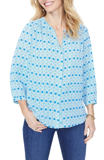 Shop Nydj Pleat Back Blouse In Crystal Oasis Too Cabana
