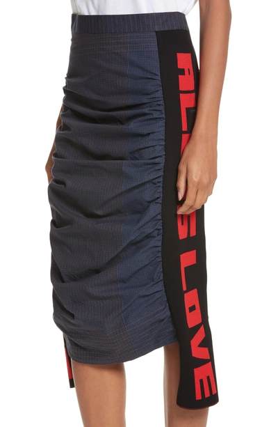 Shop Stella Mccartney All Is Love Ruched Skirt In Ink