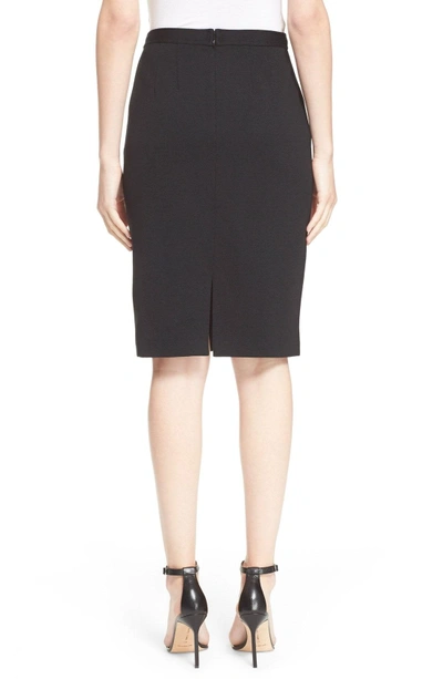 Shop St John Milano Knit Pencil Skirt In Caviar