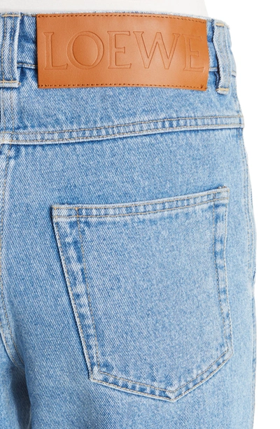 Shop Loewe Fisherman Cuffed Jeans In Blue