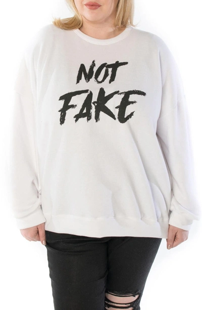 Shop Slink Jeans Not Fake Oversize Sweatshirt In White