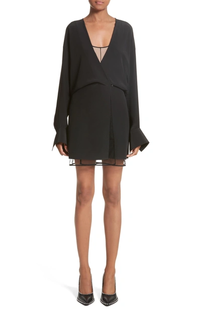 Shop Alexander Wang Tulle Lined Minidress In Black