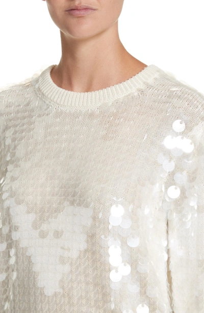 Shop Marc Jacobs Sequin Wool Sweater In Ivory