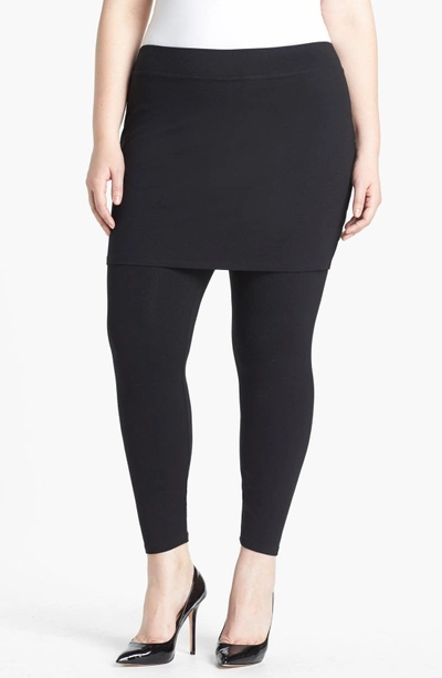 Shop Eileen Fisher Skirted Leggings In Black