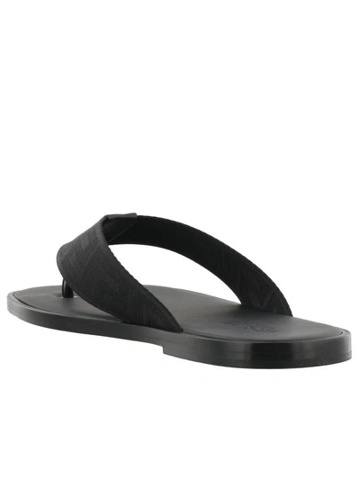Shop Versace Thong Sandal In Black