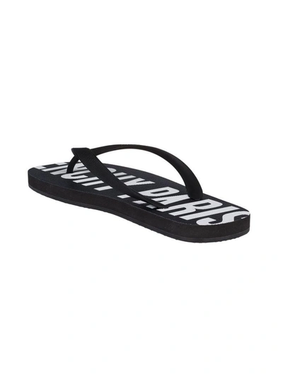 Shop Givenchy Paris Flip Flops In Black-white