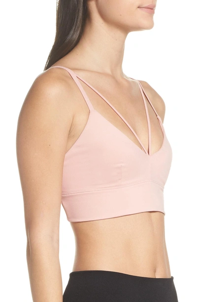 Shop Alo Yoga Deluxe Sports Bra In Powder Pink
