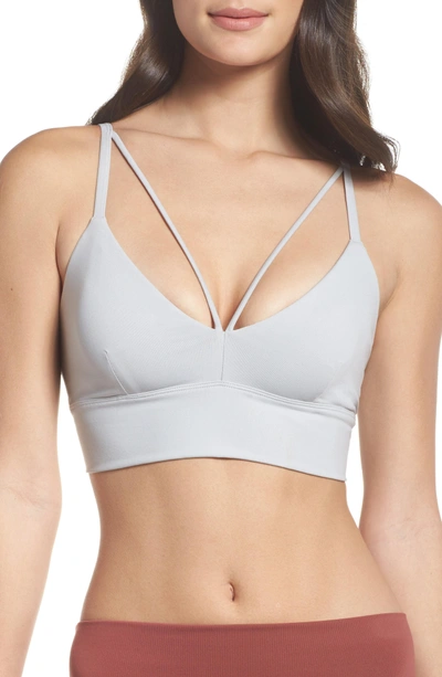 Shop Alo Yoga Deluxe Sports Bra In Dove Grey