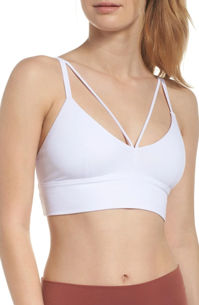 Shop Alo Yoga Deluxe Sports Bra In White