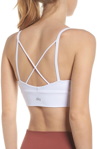 Shop Alo Yoga Deluxe Sports Bra In White