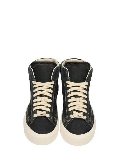 Shop Maison Margiela Mid Patchwork Black/blue Leather Sneakers