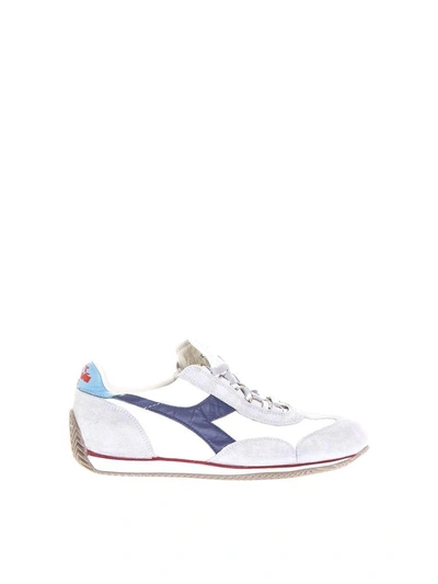 Shop Diadora Equipe Stone Suede Sneakers In Bianco/blu/grigio