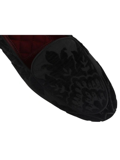 Shop Dolce & Gabbana Broccato Loafers In Black