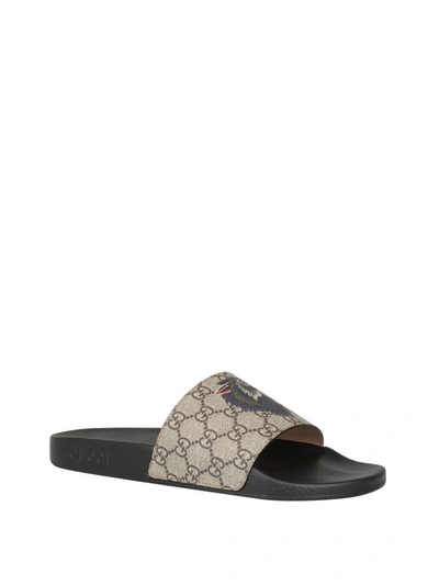 Shop Gucci Gg Supreme Sandal In Beige
