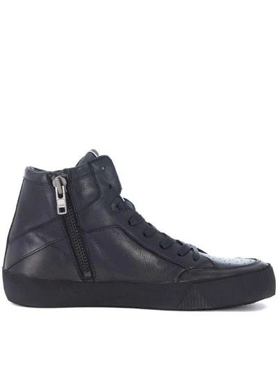 Shop Philippe Model Knicks Black Leather Sneaker With Zip In Nero