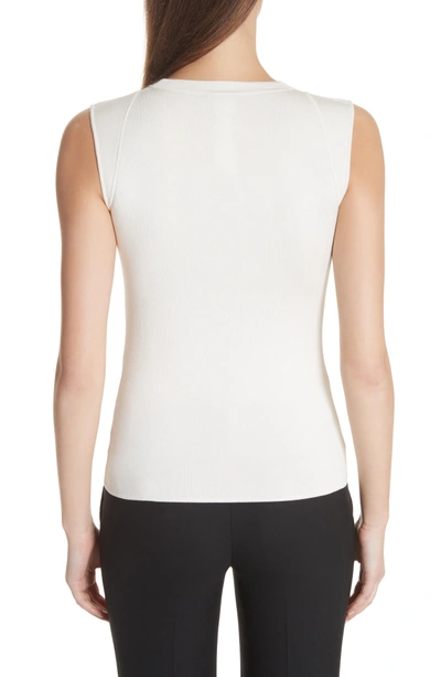 Shop Akris Knit Stretch Silk Top In Paper